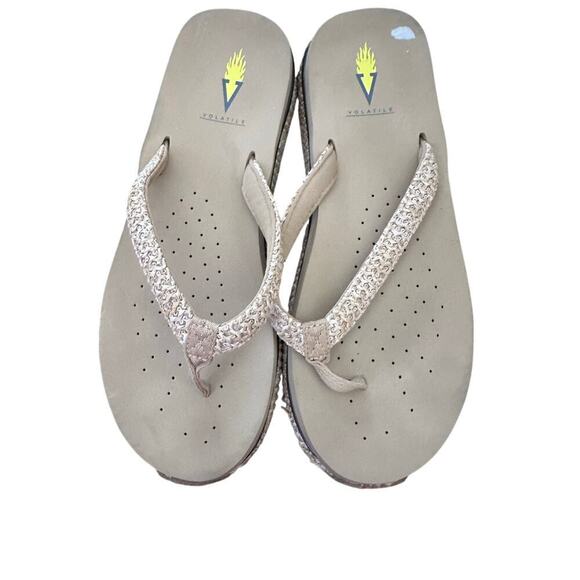 Volatile Women's Gray Palau Platform Flip Flop Sandals Size 10 - Picture 2 of 7